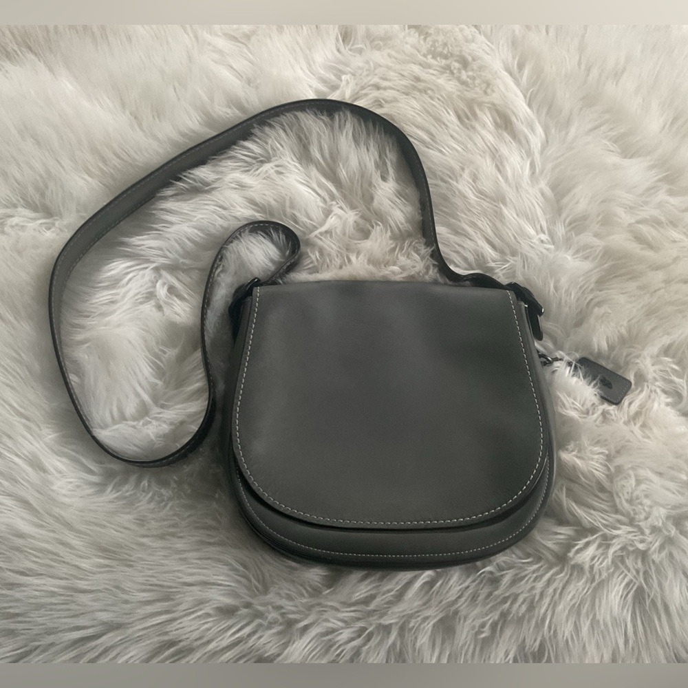 Coach Classic 1941 Large Leather Saddlebag Grey